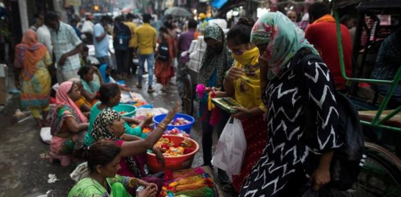 Street vendors sell their wares in Delhi. Representative Image. Credit: AFP