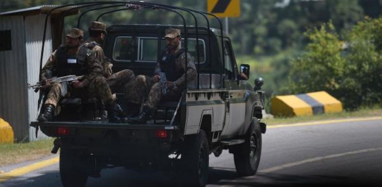 Pakistani troops patrol near the Line of Control (LoC). Credit: PTI Photo