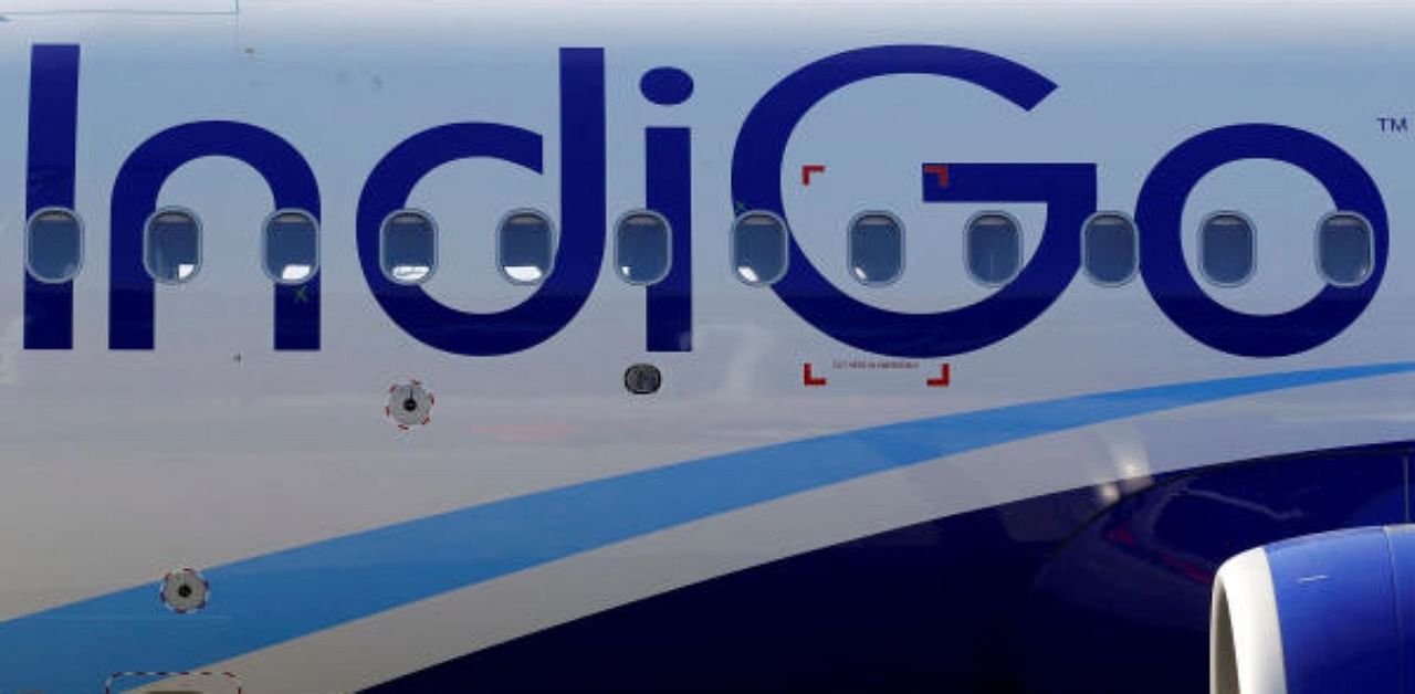 The logo of IndiGo Airlines is pictured on a passenger aircraft. Credit: Reuters Photo