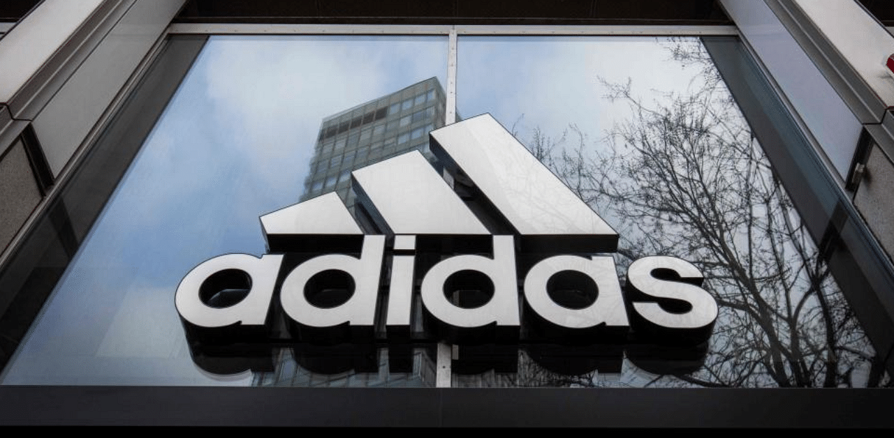German sports manufacturer Adidas logo. Credit: AFP