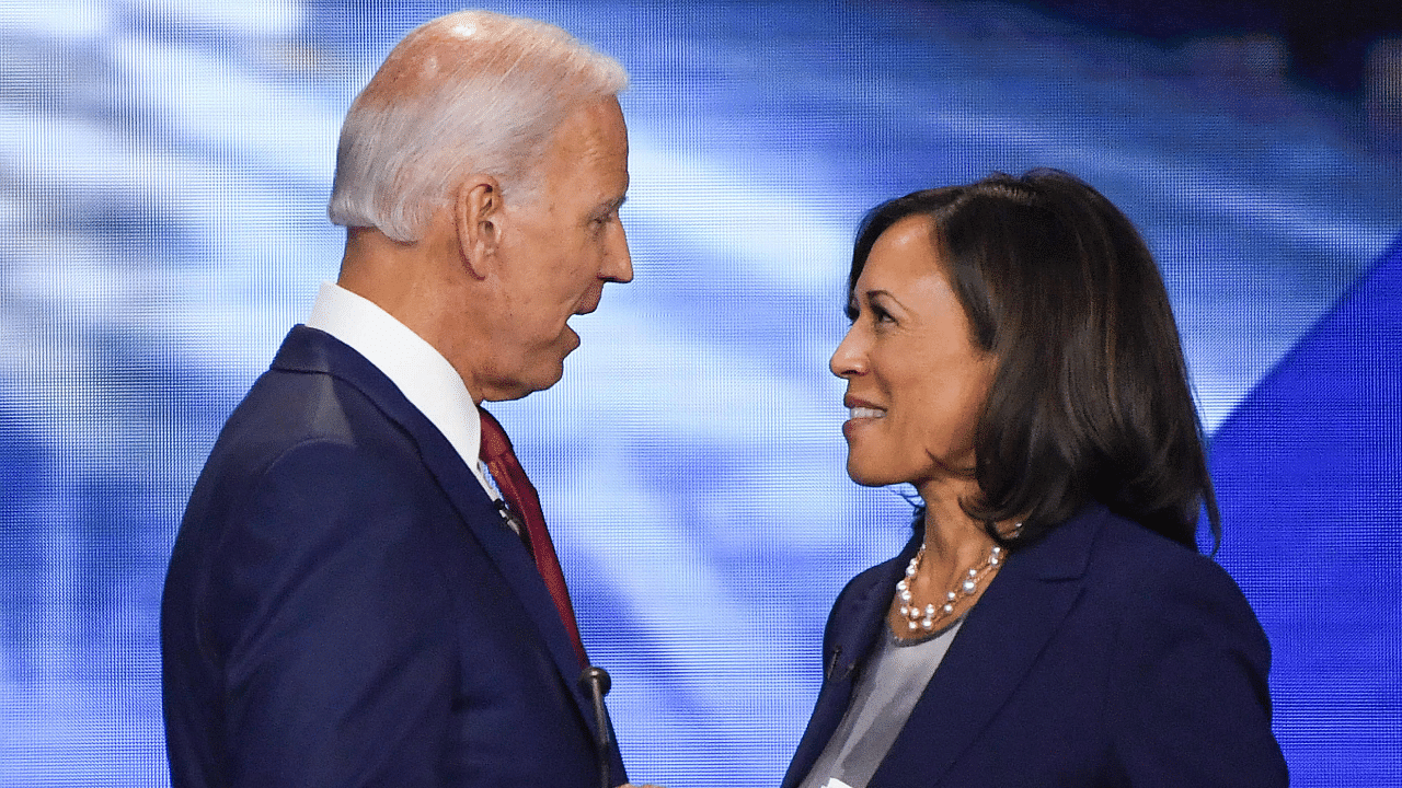 Former Vice President Joe Biden and Senator Kamala Harris. Credits: AFP Photo