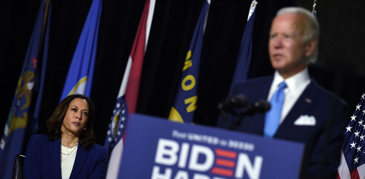 Kamala Harris and former Vice President Joe Biden. Credit: AFP Photo