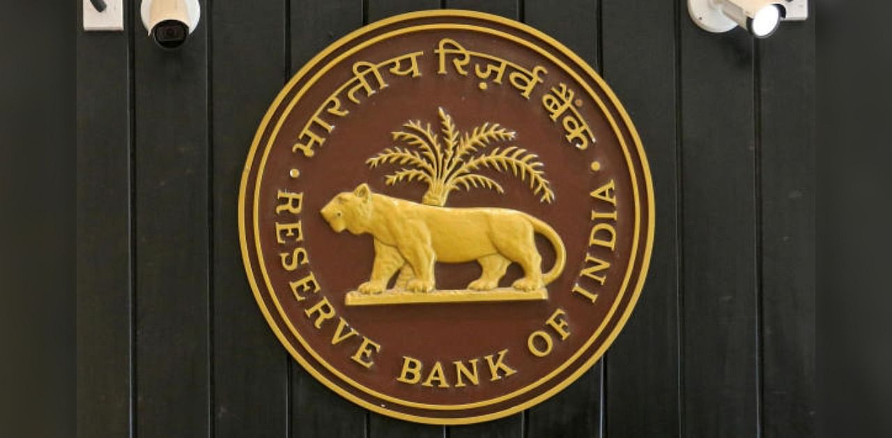 Logo of Reserve Bank of India (RBI) inside its headquarters in Mumbai, India. Credit: Reuters