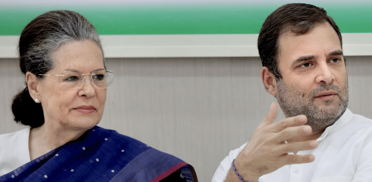 Congress President Sonia Gandhi along with Rahul Gandhi. Credit: PTI Photo