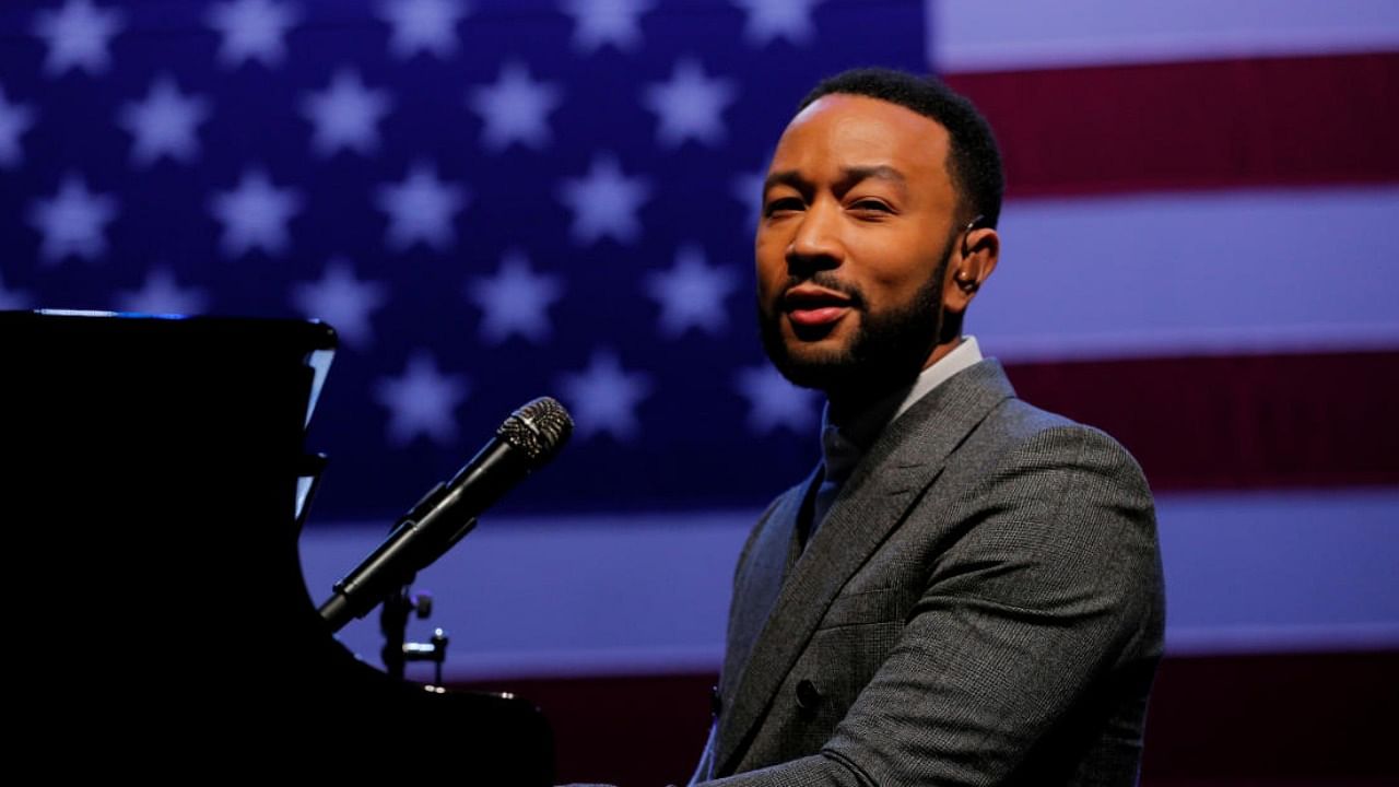 Musician John Legend performs at a campaign. Credit: Reuters/file