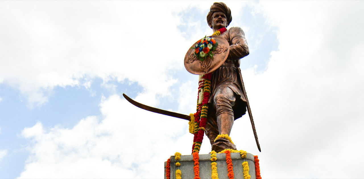 Krantiveers Sangoli Rayanna statue/Representative Image. Credit: DH Photo