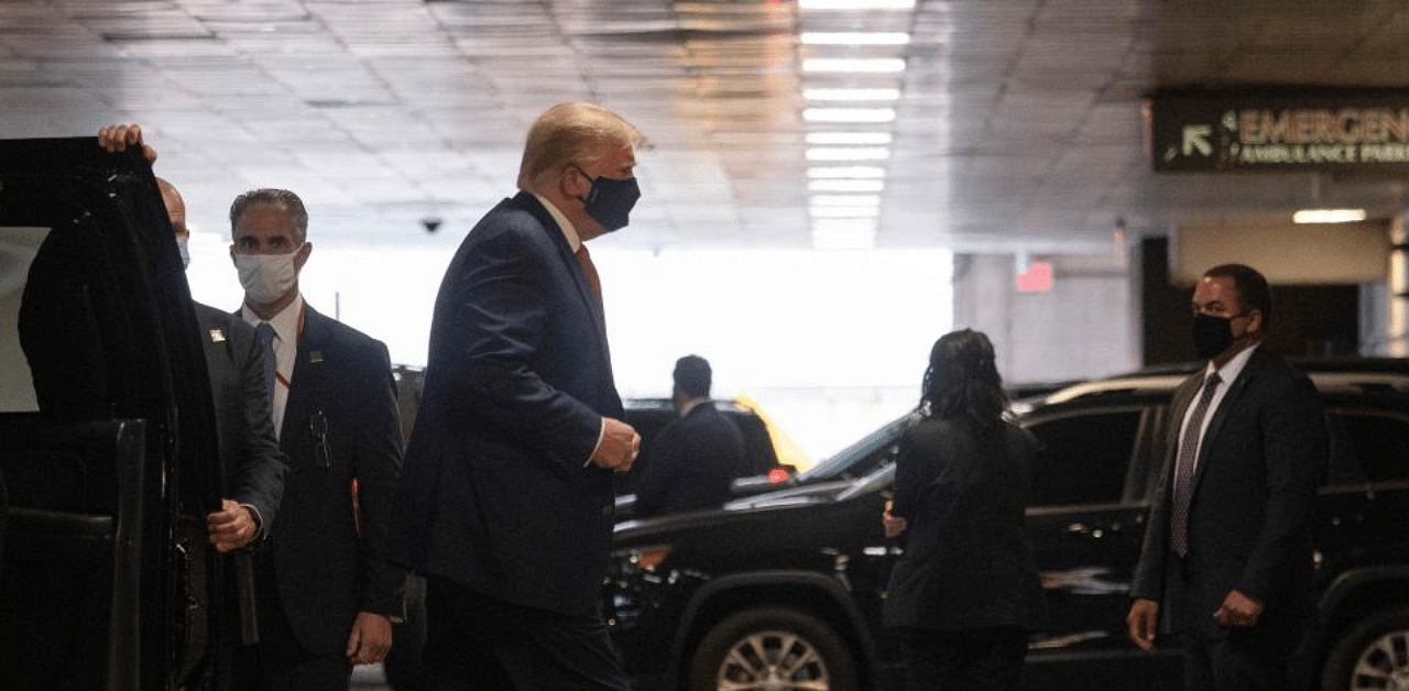 US President Donald Trump arrives at New York Presbyterian Weill Cornell Medical Center in New York to visit his sick brother Robert Trump. Credit: AFP Photo