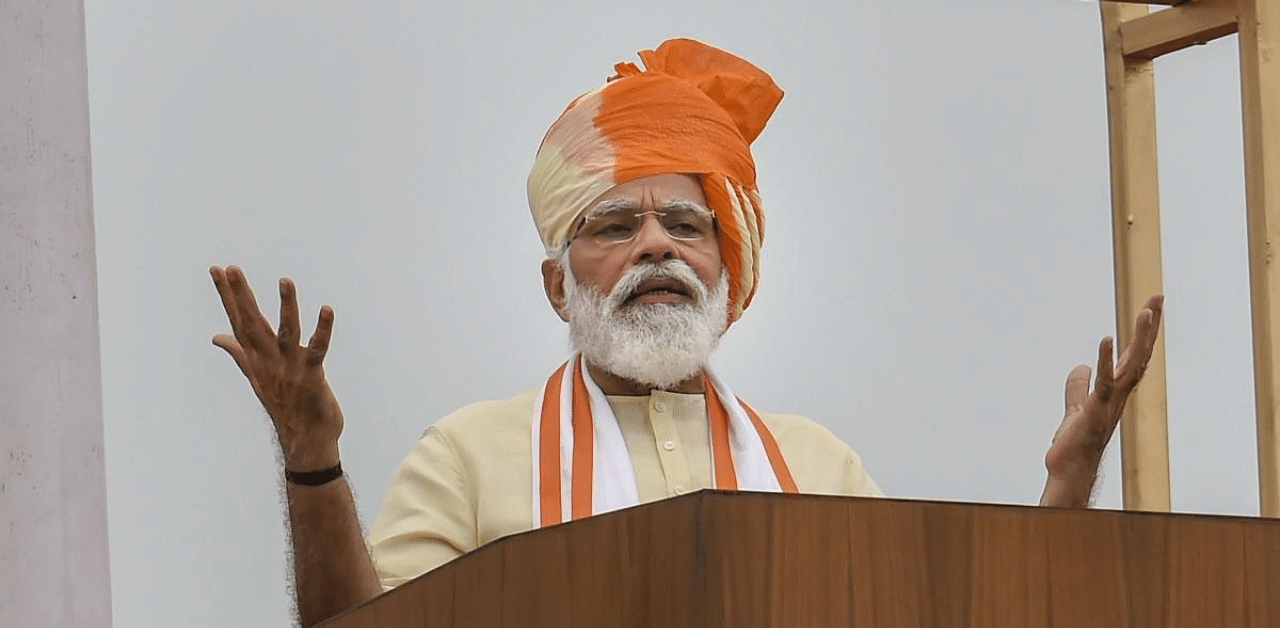In his seventh straight Independence Day speech from the ramparts of Red Fort, PM Modi made a host of new announcements on Saturday including the launch of a national digital health mission under which health IDs will be given to everyone. Credit: PTI Photo