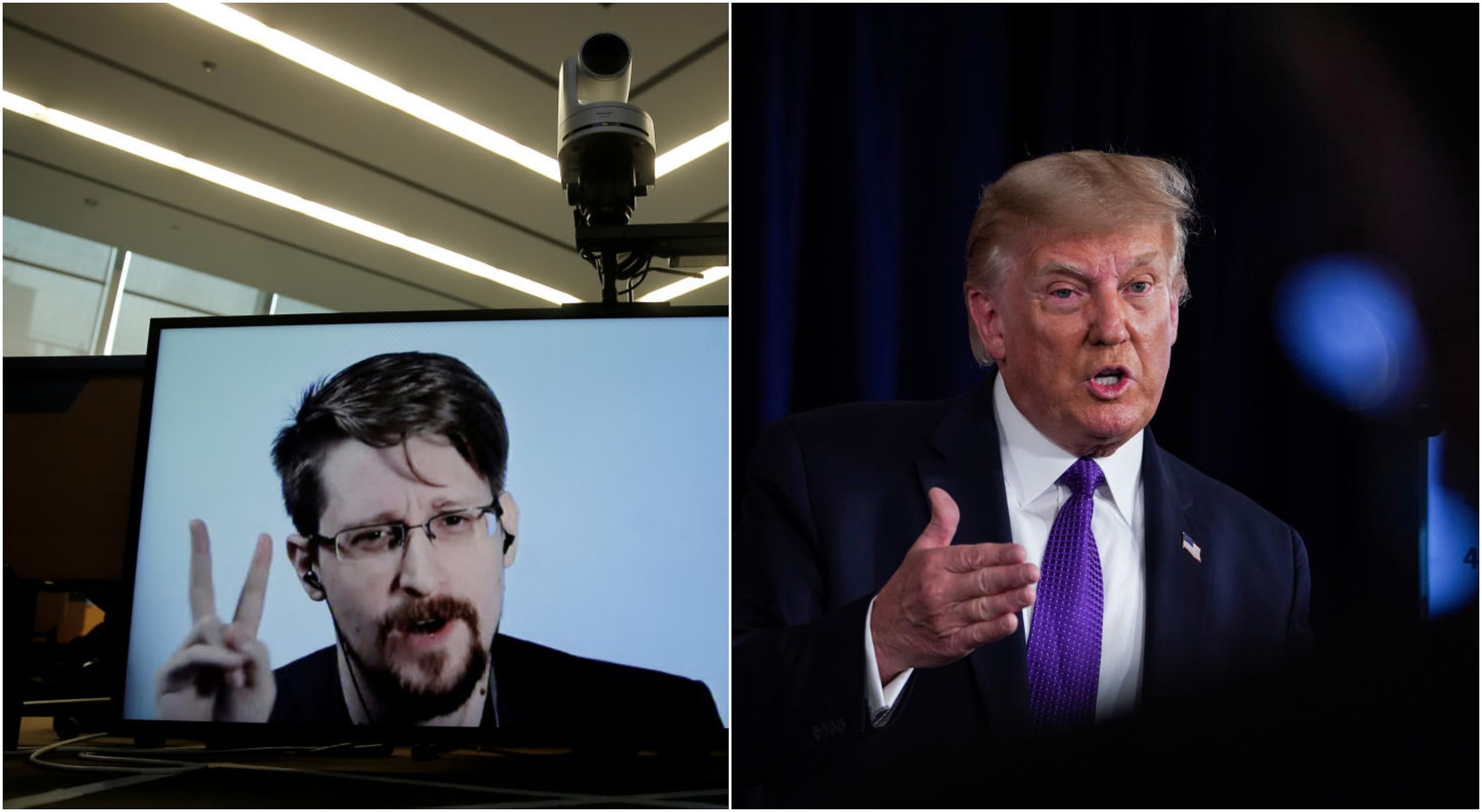US President Donald Trump, Edward Snowden. Credit: Reuters Photos