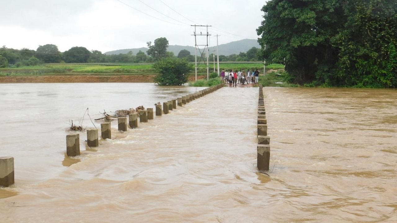 The swollen rivers have flooded agricultural lands in several villages.