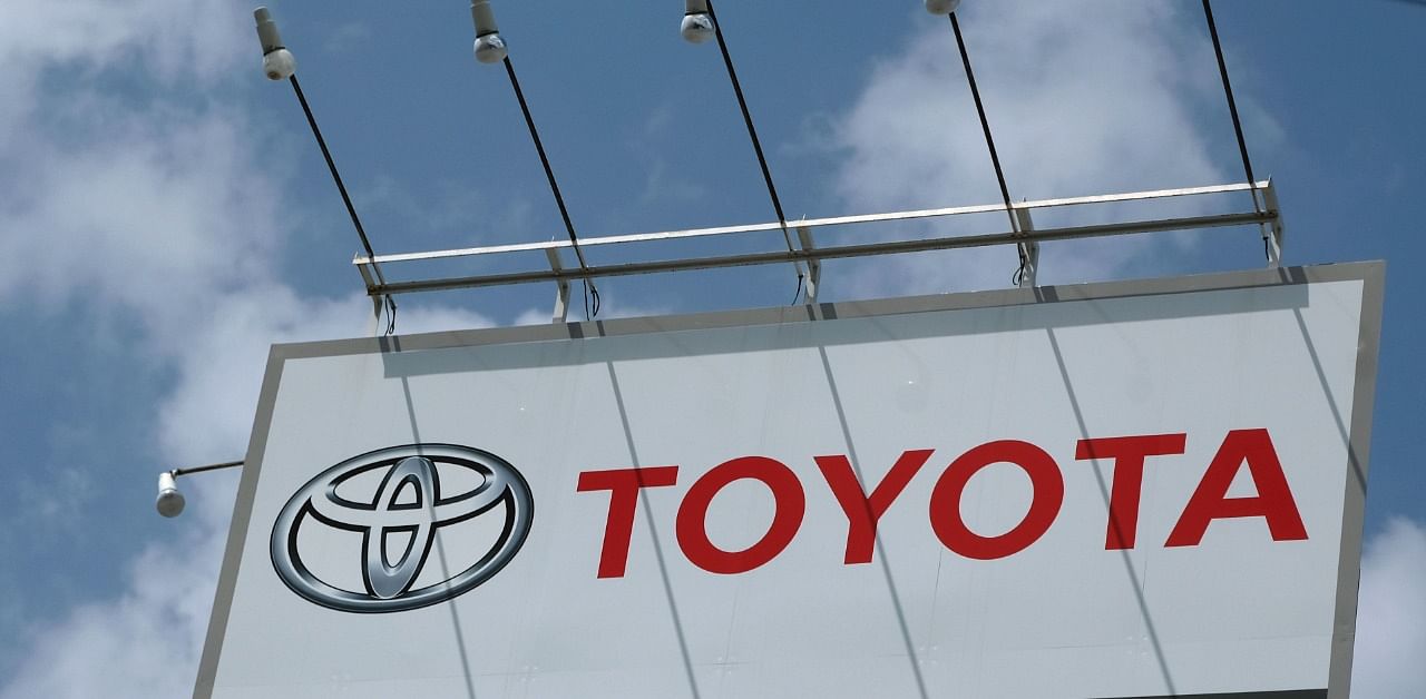 Toyota logo on a signboard. Credit: AFP Photo