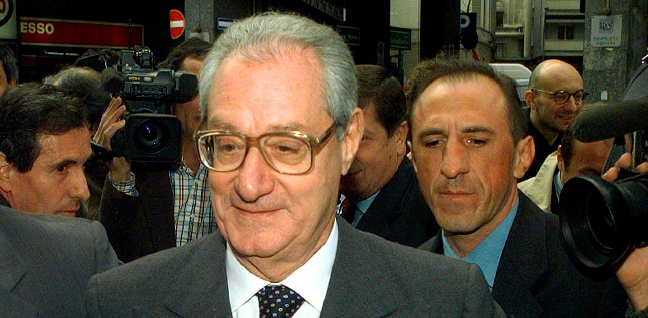 In this Oct. 16, 1997 file photo, Cesare Romiti arrives at a Confindustria, industrialists association, meeting in Milan. Romiti has died Tuesday, Aug. 18, 2020, in his house in Milan at the age of 97, according ton Italian media. Credit: AP/PTI Photo