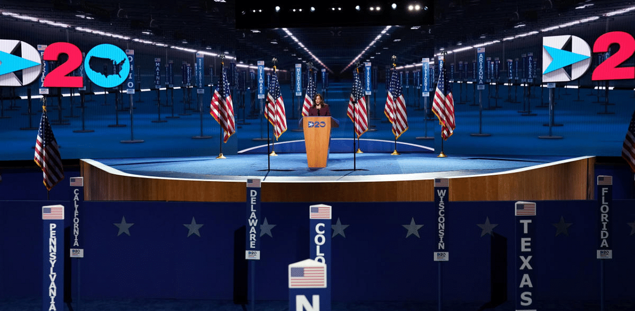 Wednesday's closer will be Harris, who will be formally nominated as the vice presidential nominee and will then deliver a speech assailing Trump for “a failure of leadership.” Credit: Reuters Photo