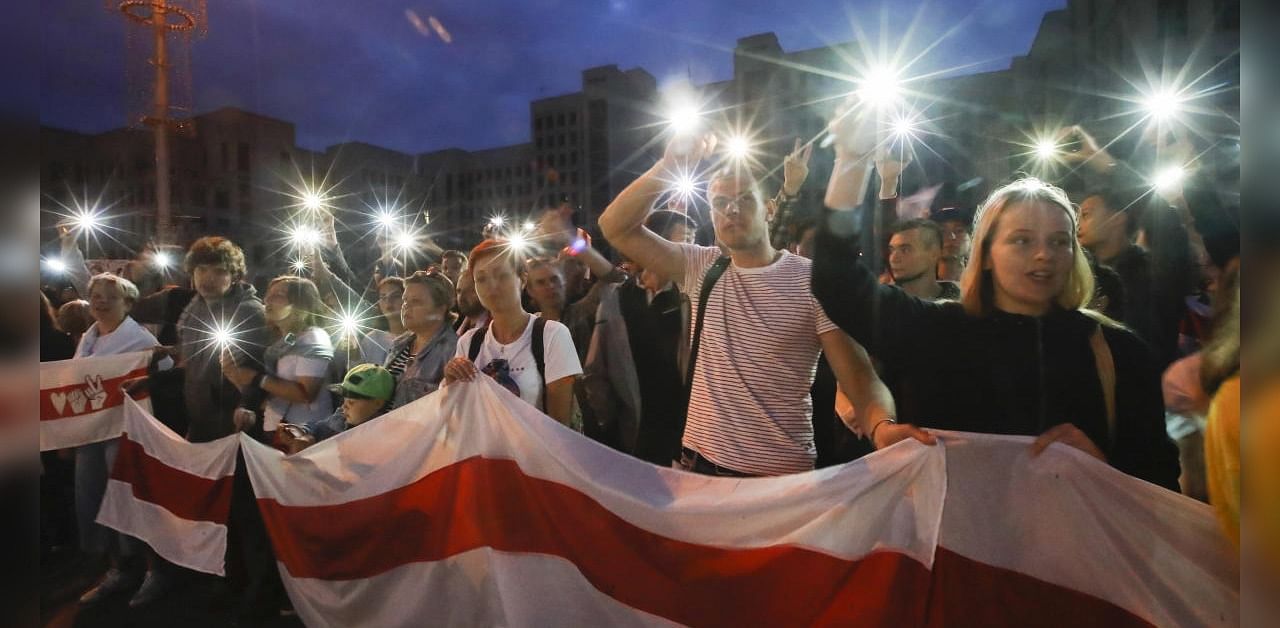 Demonstrators are taking to the streets of the Belarusian capital and other cities, keeping up their push for the resignation of the nation's authoritarian leader. Credits: AP