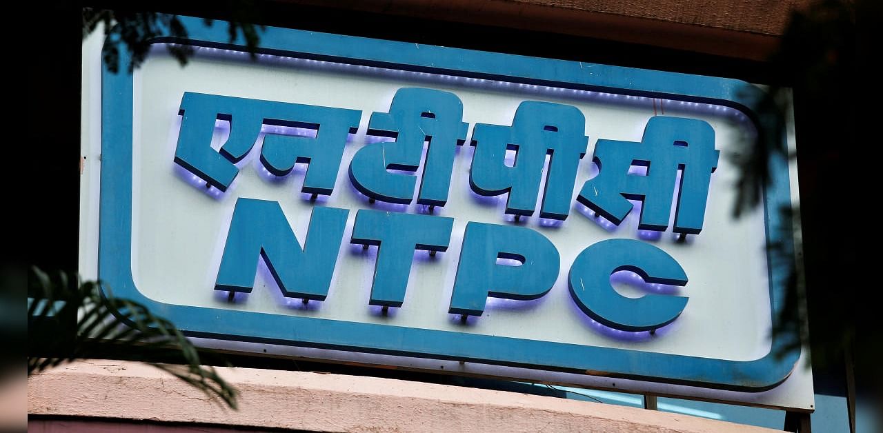 <div class="paragraphs"><p>A signboard of NTPC is seen outside its office in Mumbai.&nbsp;</p></div>