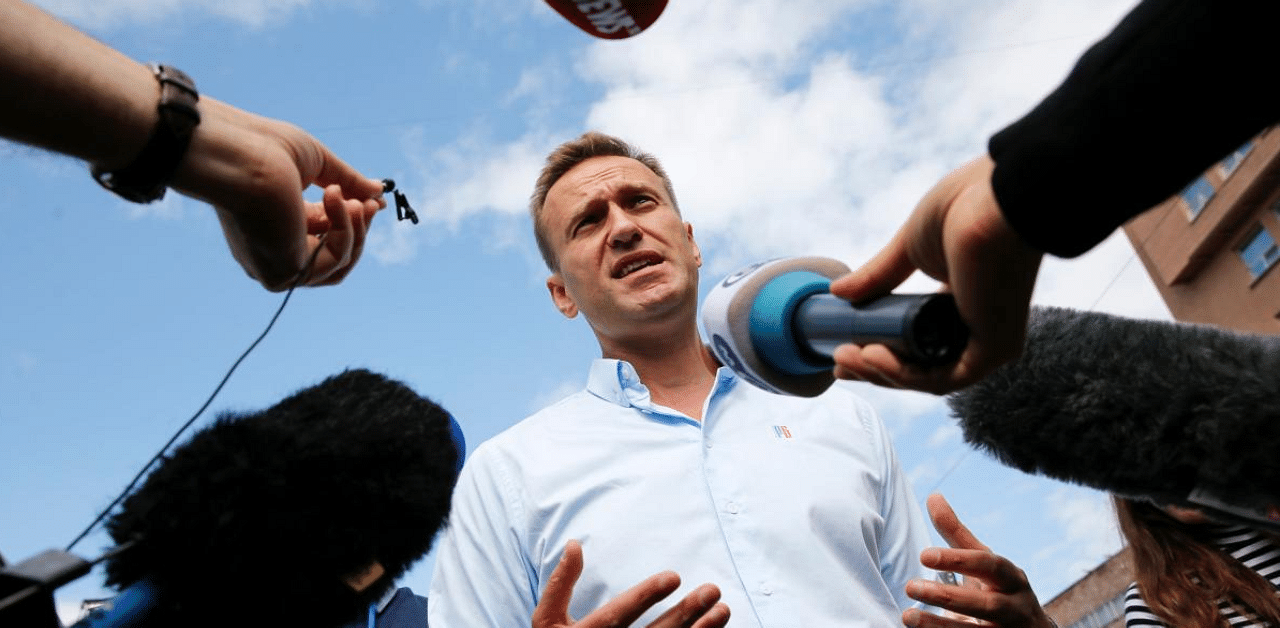 Navalny, a fierce critic of President Vladimir Putin and his lieutenants, is in a serious condition after drinking tea on Thursday morning that his allies believe was laced with poison. Credit: AFP Photo