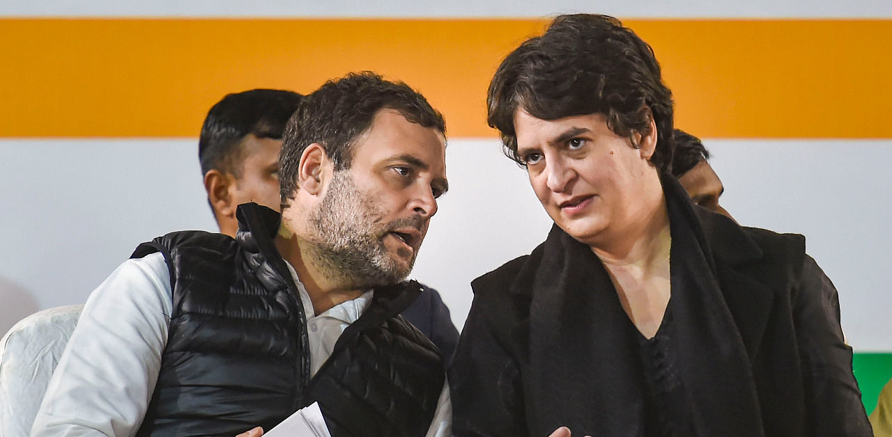 Congress leaders Rahul and Priyanka Gandhi. Credit: PTI File Photo