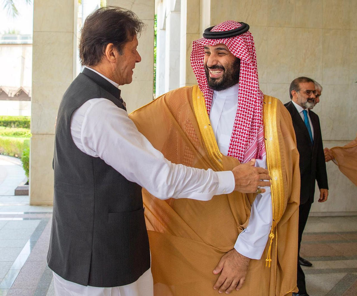 Pakistan's Prime Minister Imran Khan is welcomed by Saudi Arabia's Crown Prince Mohammed bin Salman in Jeddah. Credit: Reuters File Photo