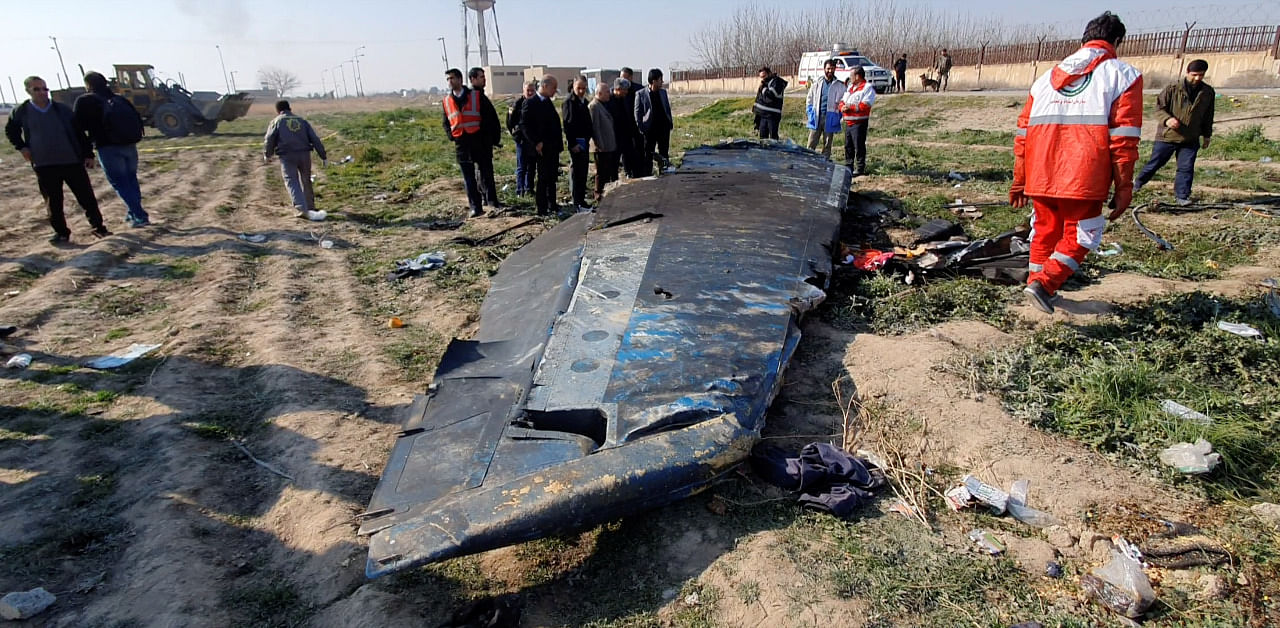 Remains of the crashed plane near Tehran. Credit: Reuters Photo