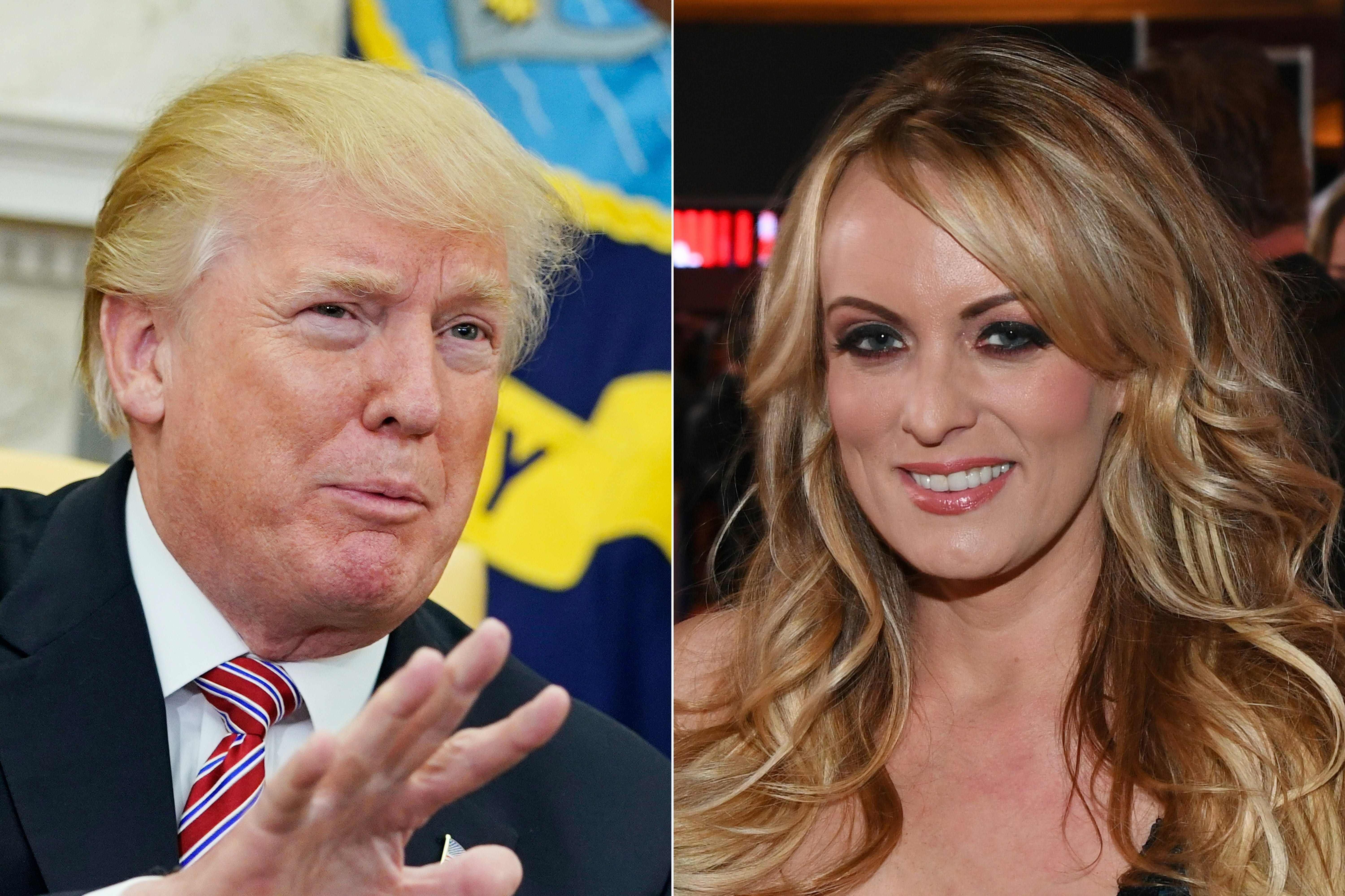 US President Donald Trump and adult film actress/director Stormy Daniels. Credits: AFP Photo