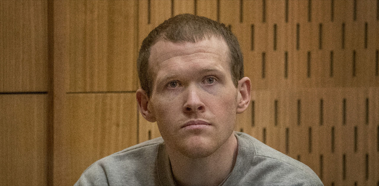 Brenton Tarrant, the gunman who shot and killed worshippers in the Christchurch mosque attacks, is seen during his sentencing at the High Court in Christchurch. Credit: Reuters Photo