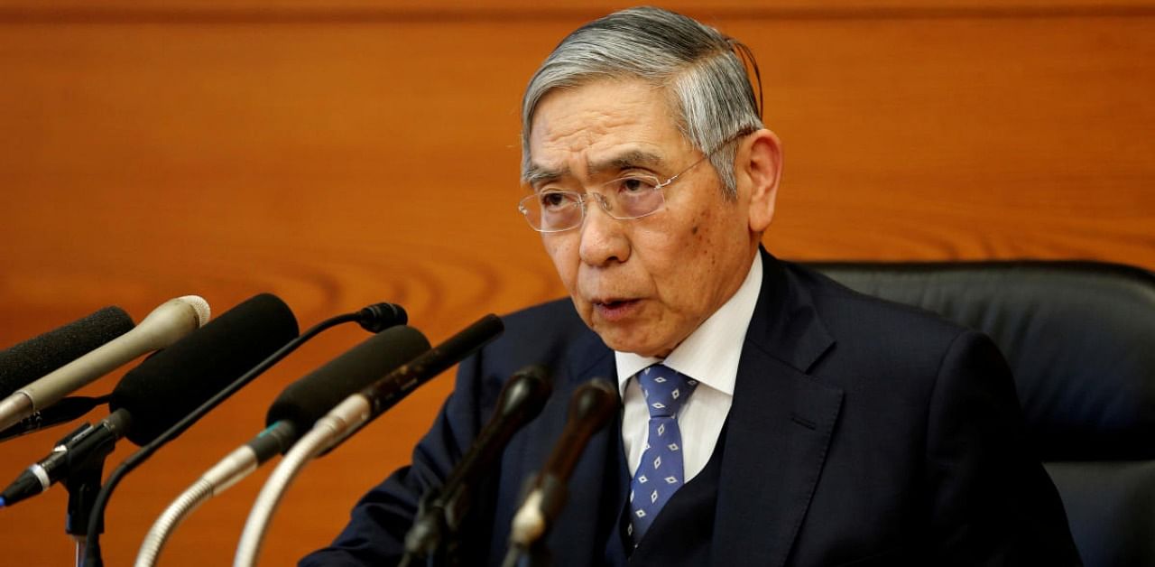 Bank of Japan Governor Haruhiko Kuroda speaks at a news conference in Tokyo. Credits: Reuters