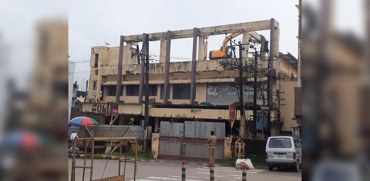The Central talkies being pulled down in Mangaluru. Credit: DH Photo