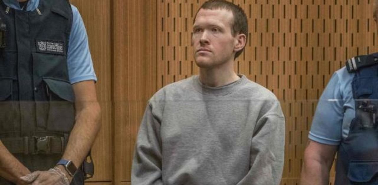 Australian white supremacist Brenton Tarrant attends his first day in court in Christchurch. Credit: AFP photo