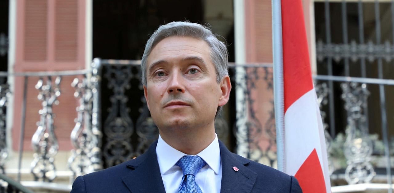 Canadian Foreign Minister Francois-Philippe Champagne is seen at the Ministry of Foreign Affairs in Beirut, Lebanon. Credits: Reuters
