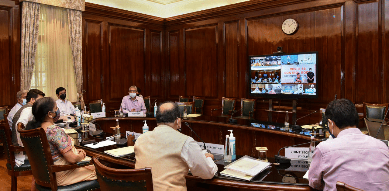Union Finance Minister Nirmala Sitharaman chairs the 41st GST Council meeting via video conferencing. Credit: PTI Photo
