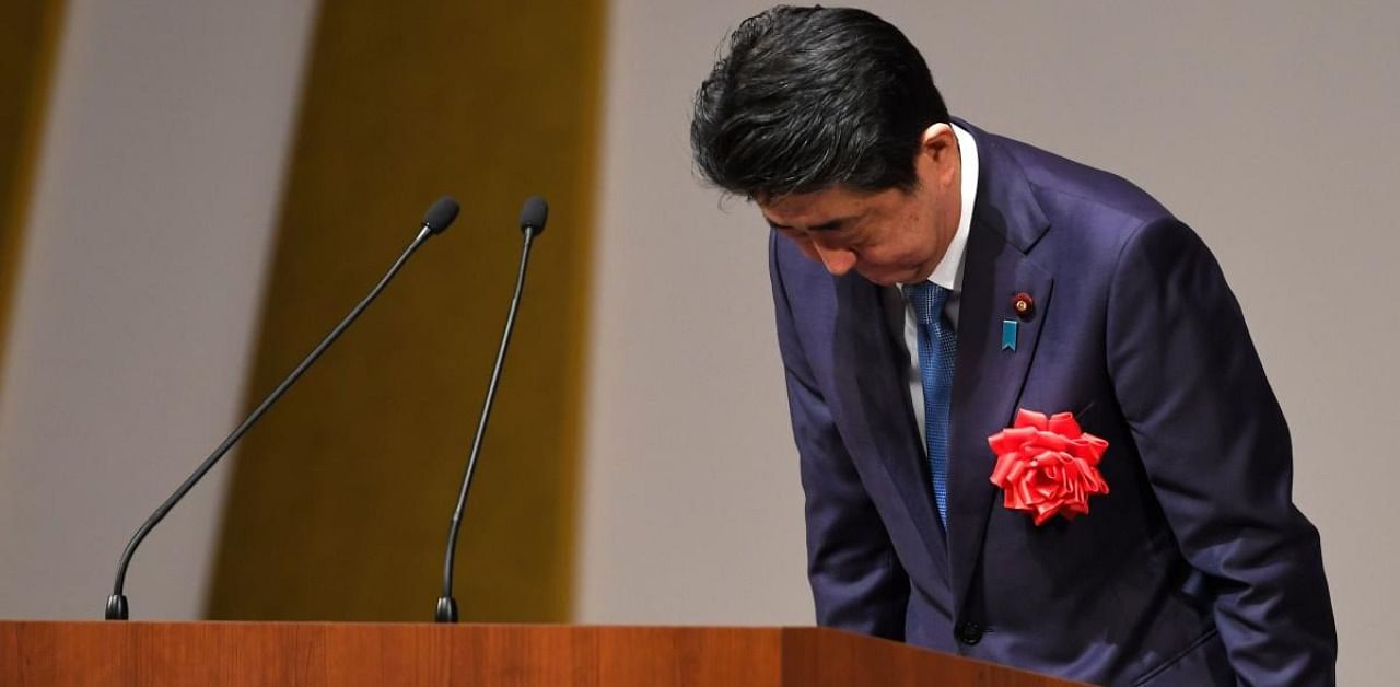 By the summer of 2020, public support for Abe had been eroded by his handling of the Covid-19 outbreak as well as a series of scandals. Credits: AFP