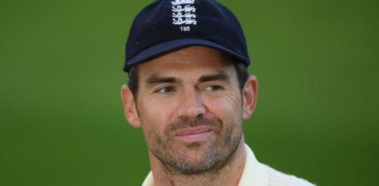 England's James Anderson is interviewed after play on the fifth day of the third Test cricket match between England and Pakistan at the Ageas Bowl in Southampton, southern England. Credit: AFP Photo