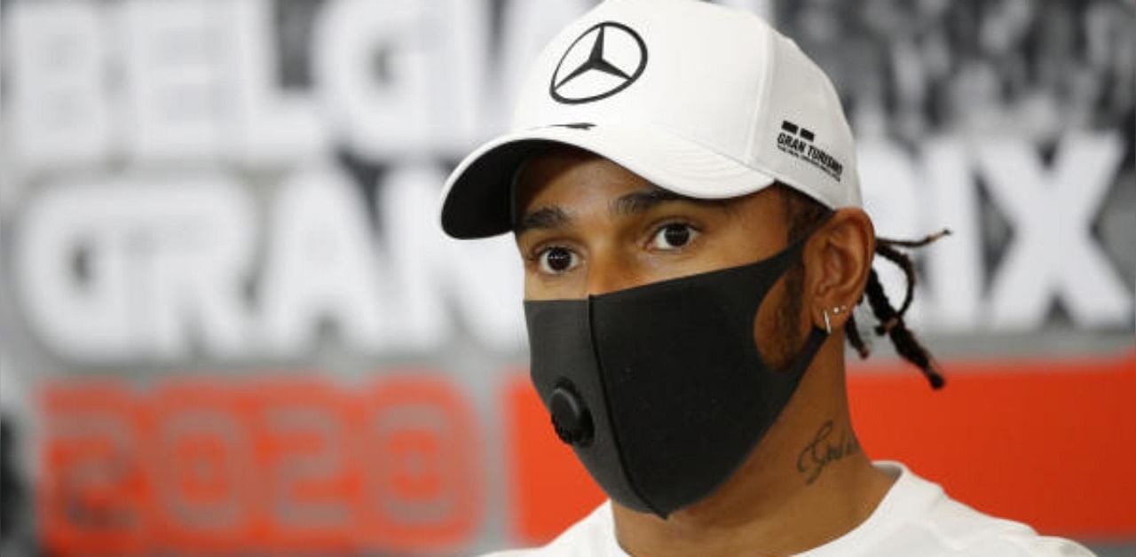 2020 Mercedes' Lewis Hamilton during the press conference. Credit: Reuters photo