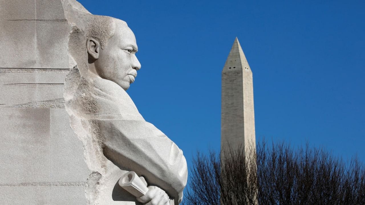 Martin Luther King Jr Memorial is seen in Washington. Credit: Reuters
