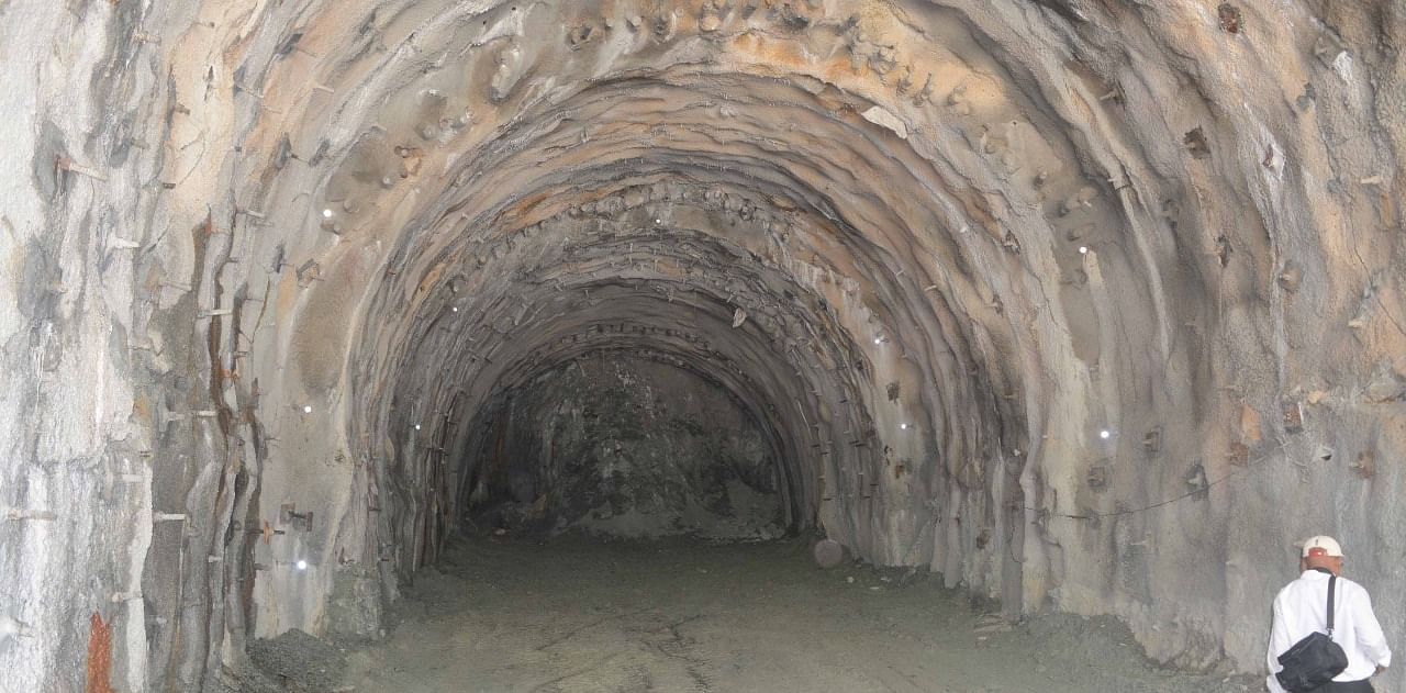 One of the tunnels being constructed for the railway project to connect Sikkim with railways. Credit: NFR headquarters, Maligaon, Guwahati