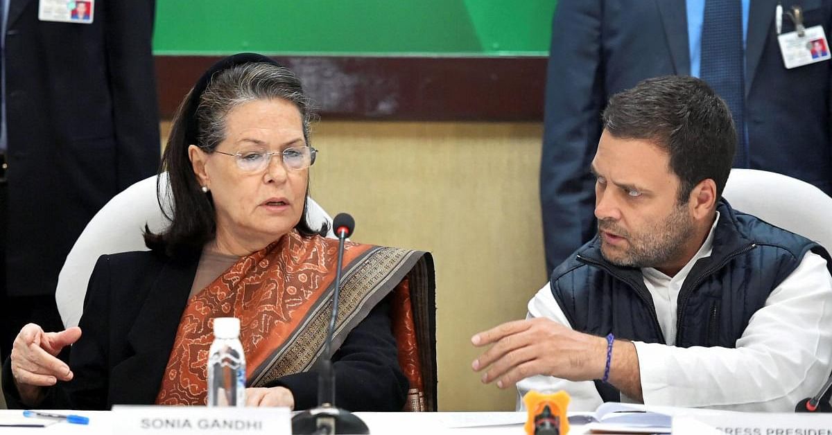 Congress interim president Sonia Gandhi and party leader Rahul Gandhi. Credit: PTI Photo