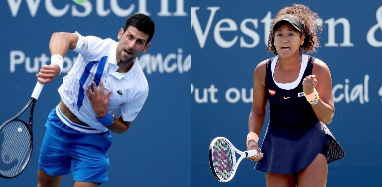 World number one Novak Djokovic and Two-time Grand Slam champion Naomi Osaka in action. Credit: AFP Photo