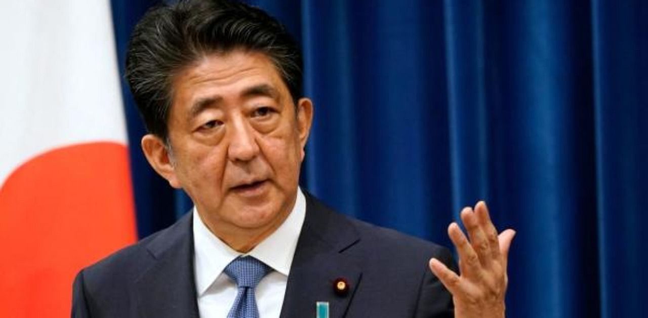 Japanese Prime Minister Shinzo Abe speaks during his press conference at the prime minister official residence in Tokyo. Credit: AFP Photo