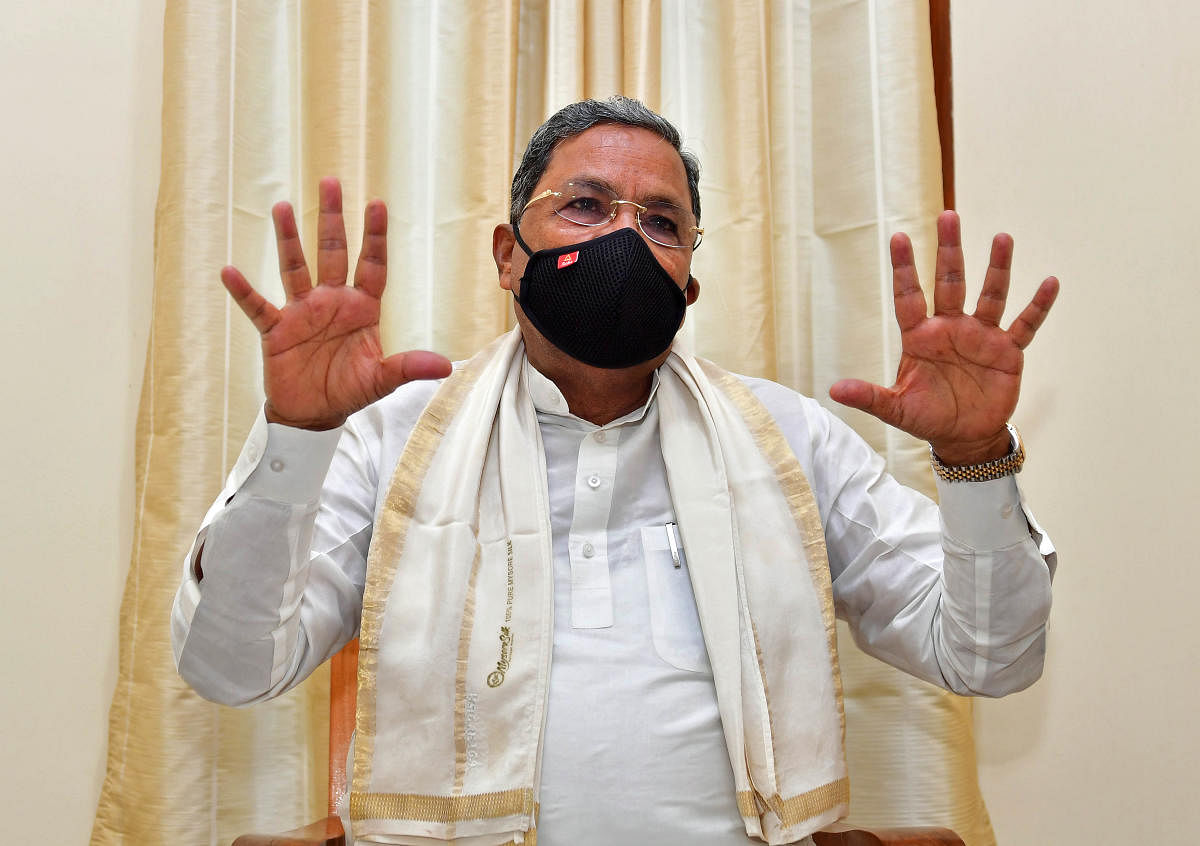 Leader of the Opposition Siddaramaiah. Credit: DH