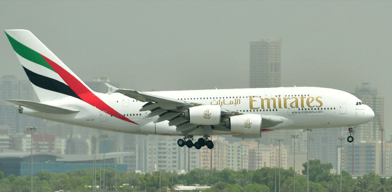 Emirate aircraft whilst landing. Credit: AFP Photo