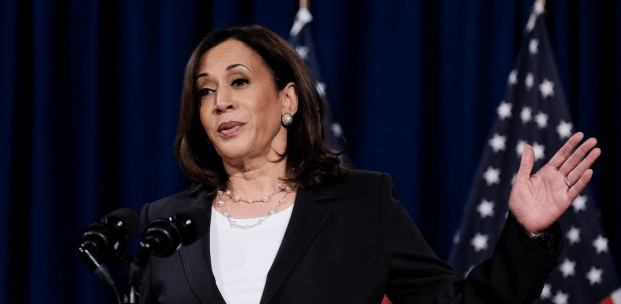 In a speech Thursday, Kamala Harris, the Democratic vice-presidential candidate, briefly alluded to the controversy as she attacked President Donald Trump. Credit: AFP