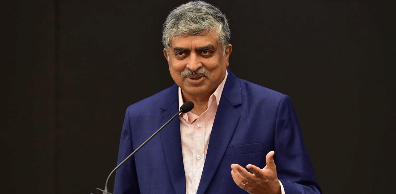 Nilekani was talking about his new book on technology considering the Covid-19 pandemic. Credit: AFP Photo