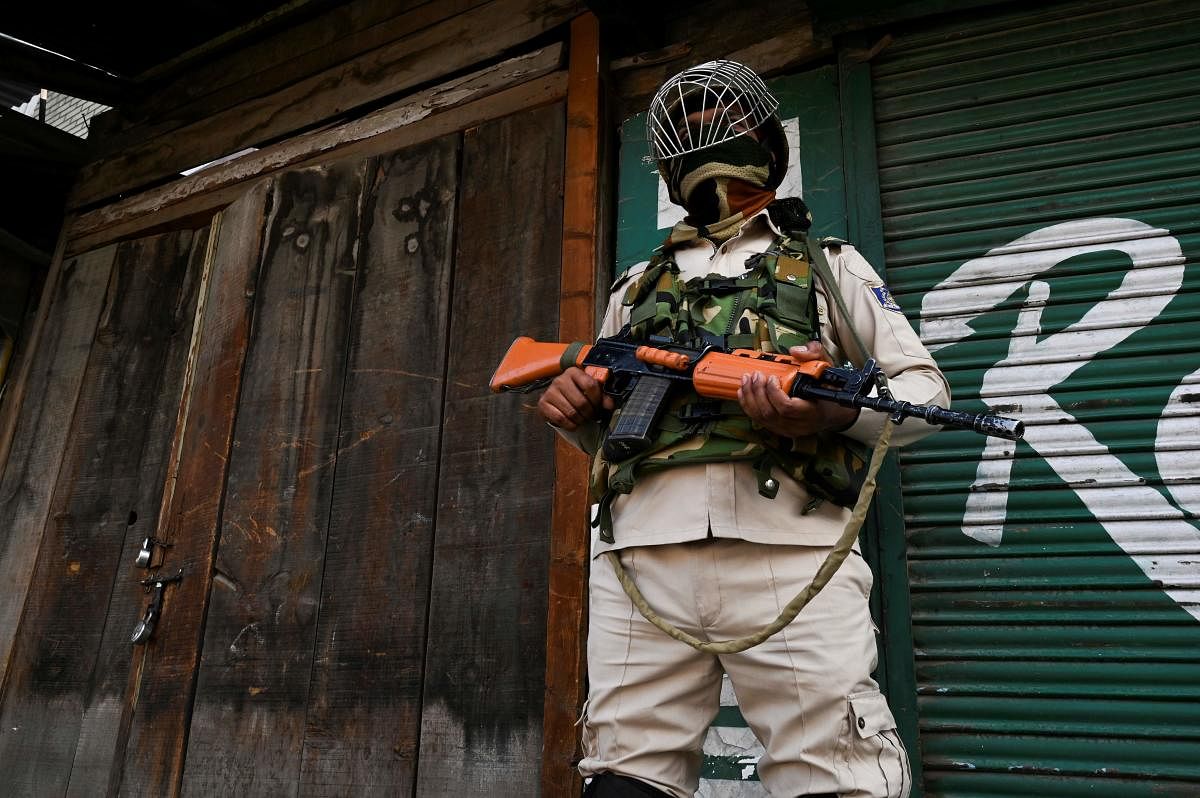 Kashmir, two days before the first anniversary of the abolition of the region’s semi-autonomy. Credit: AFP