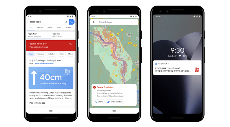 Google to offer faster flood forecast alert in India. Credit: Google