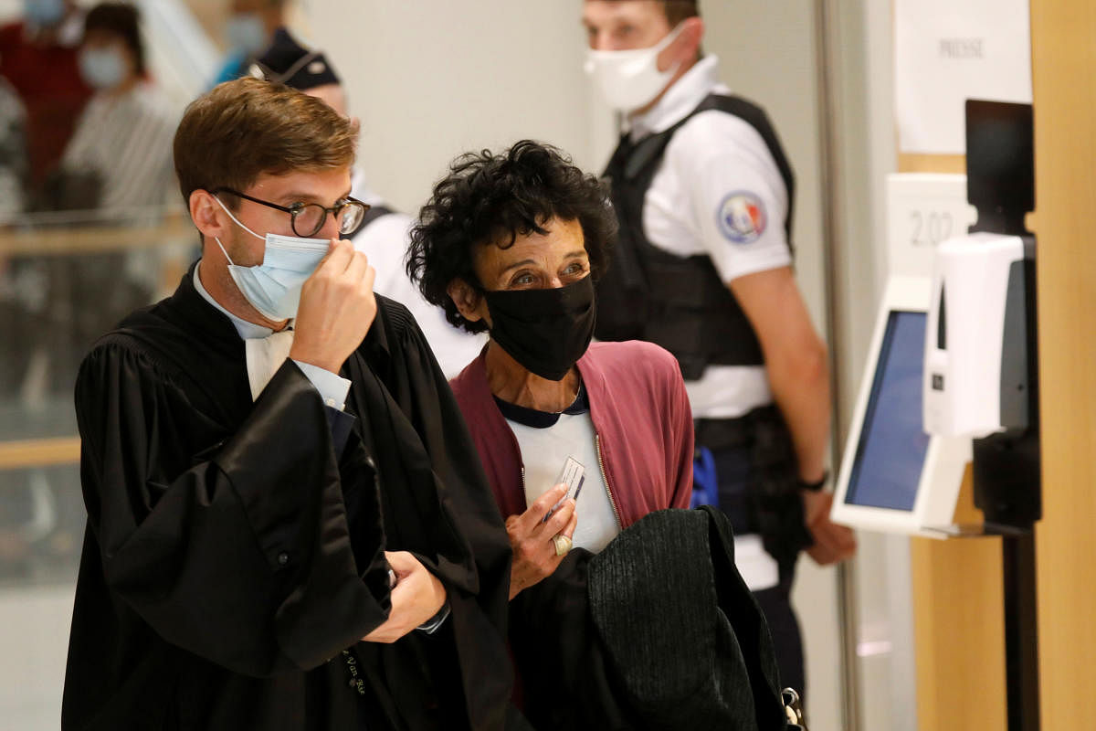 Isabelle Coutant-Peyre, lawyer for one of the defendant Ali Riza Polat, arrives at the courtroom on the opening day of the trial of the January 2015 Paris attacks against Charlie Hebdo satirical weekly, a policewoman in Montrouge and the Hyper Cacher kosher supermarket, at Paris courthouse, France. Credit: Reuters