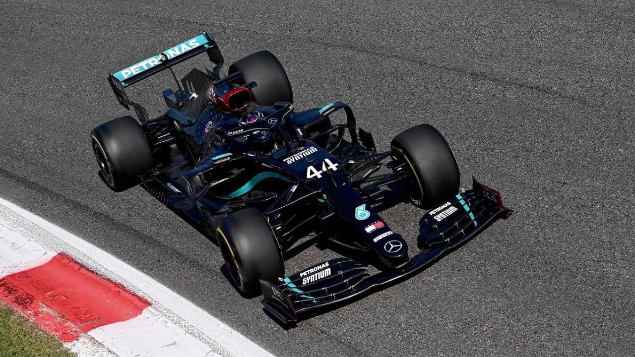 Mercedes' British driver Lewis Hamilton competes during the qualifying session at the Autodromo Nazionale circuit in Monza. Credit: AFP