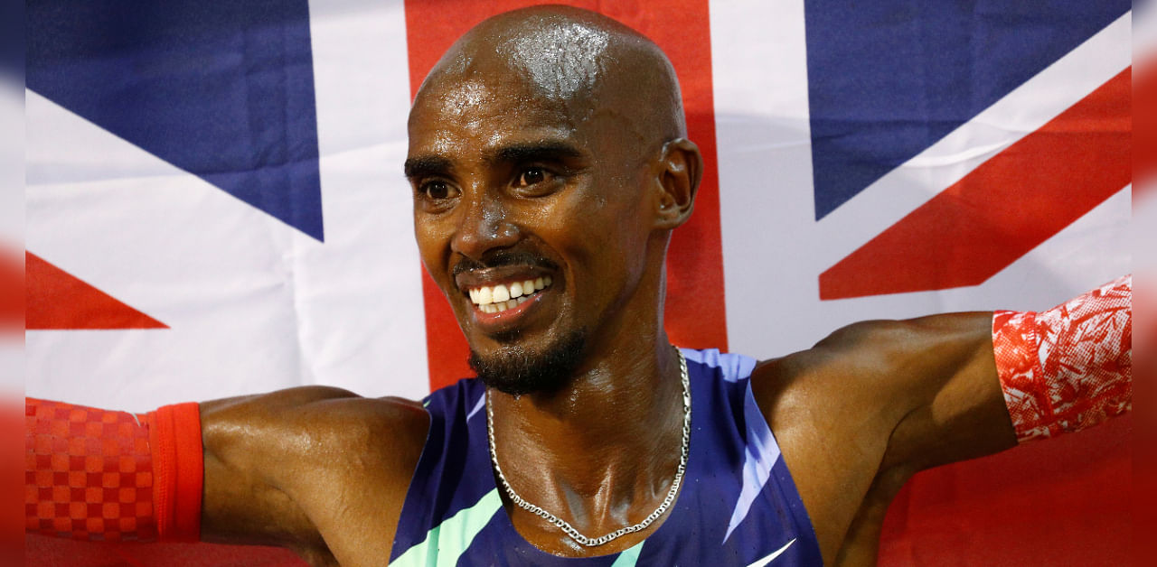 Britain's Mo Farah celebrates after winning the Men's One Hour Final and setting a new world record. Credit: REUTERS