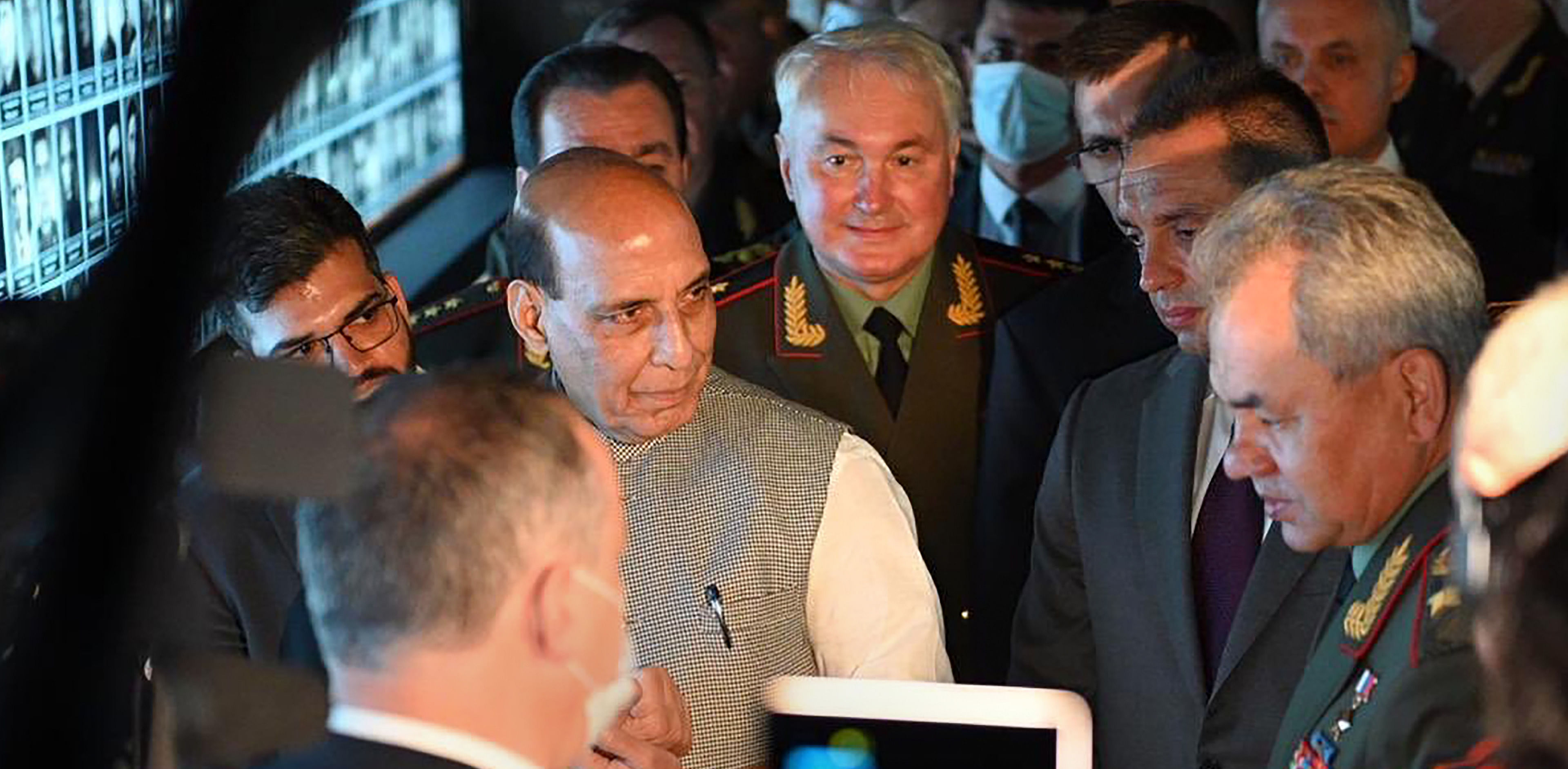 Rajnath Singh visits the Main Cathedral of the Russian Armed Forces and the Museum Complex, ‘Memory Road’, in Moscow. Credit: Twitter/ @DefenceMinIndia