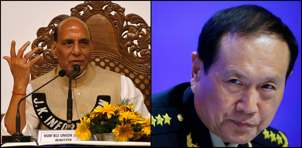 Both Rajnath Singh and Wei Fenghe are in Moscow to attend a meeting of the Shanghai Cooperation Organisation(SCO) defence ministers which took place earlier in the day. Credit: Reuters File Photos