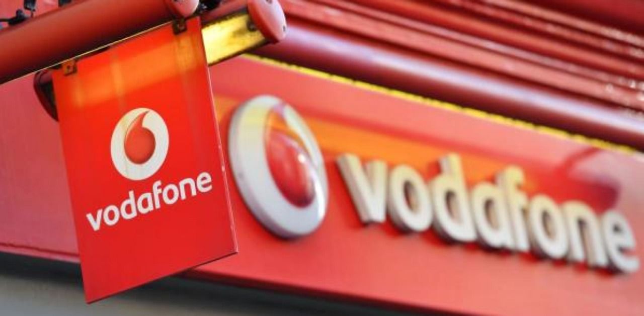 The logo of Vodafone. Credit: AFP Photo